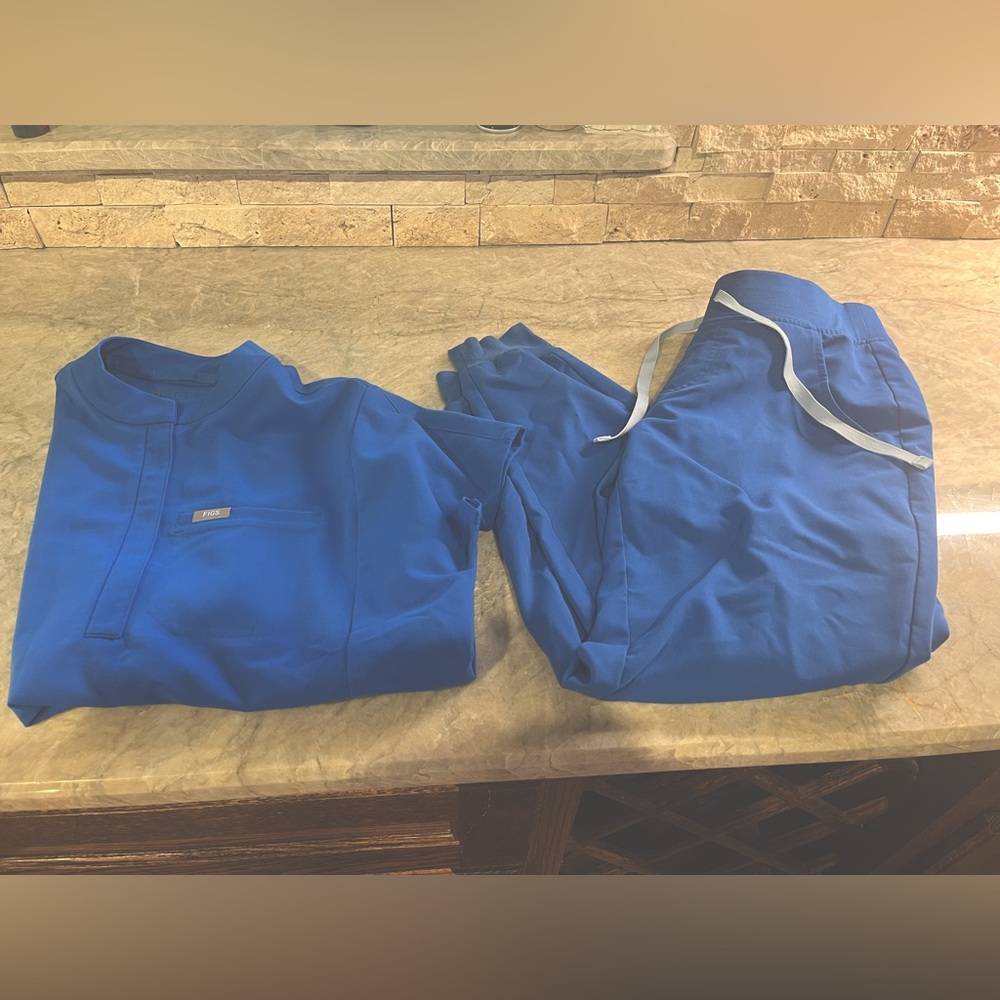 Figs Royal Blue Scrub Set